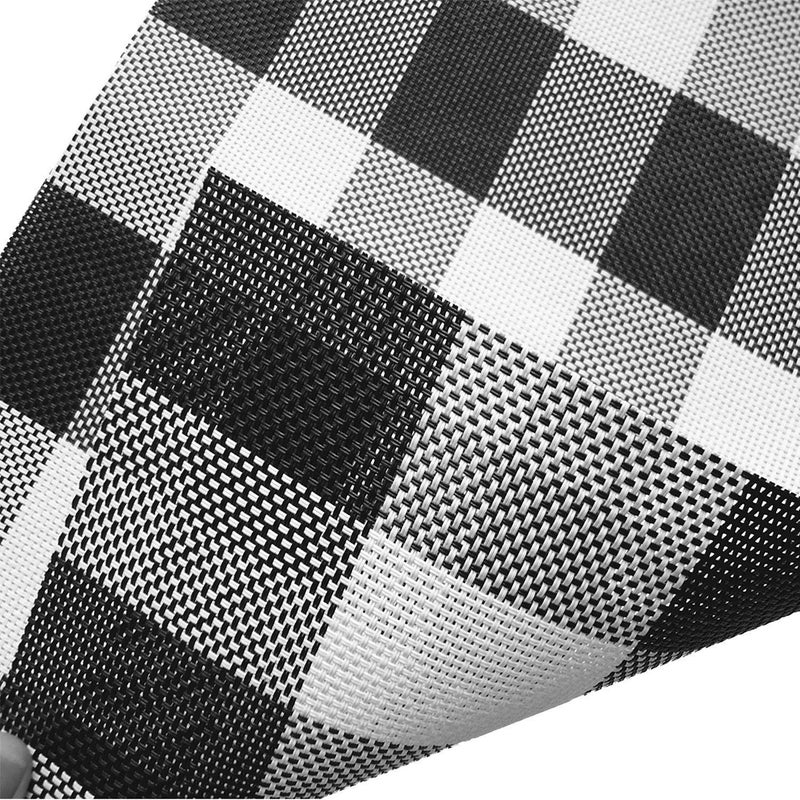 Ukeler Placemats Set of 6- Buffalo Check Placemats Crossweave Plaid Woven Placemats Washable Kitchen Table Mats, Black and White - Image 5